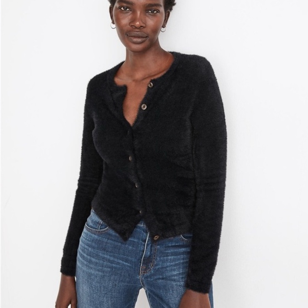 Madewell Hewitt Cardigan Black Button-Up Cardigan size medium